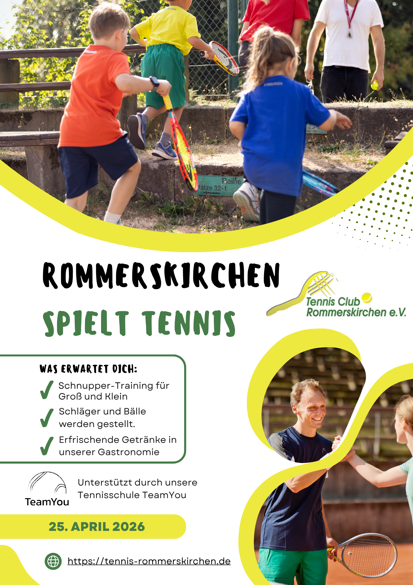 Schnuppertraining im TC Rommerskirchen 1 Schnuppertraining im TC Rommerskirchen