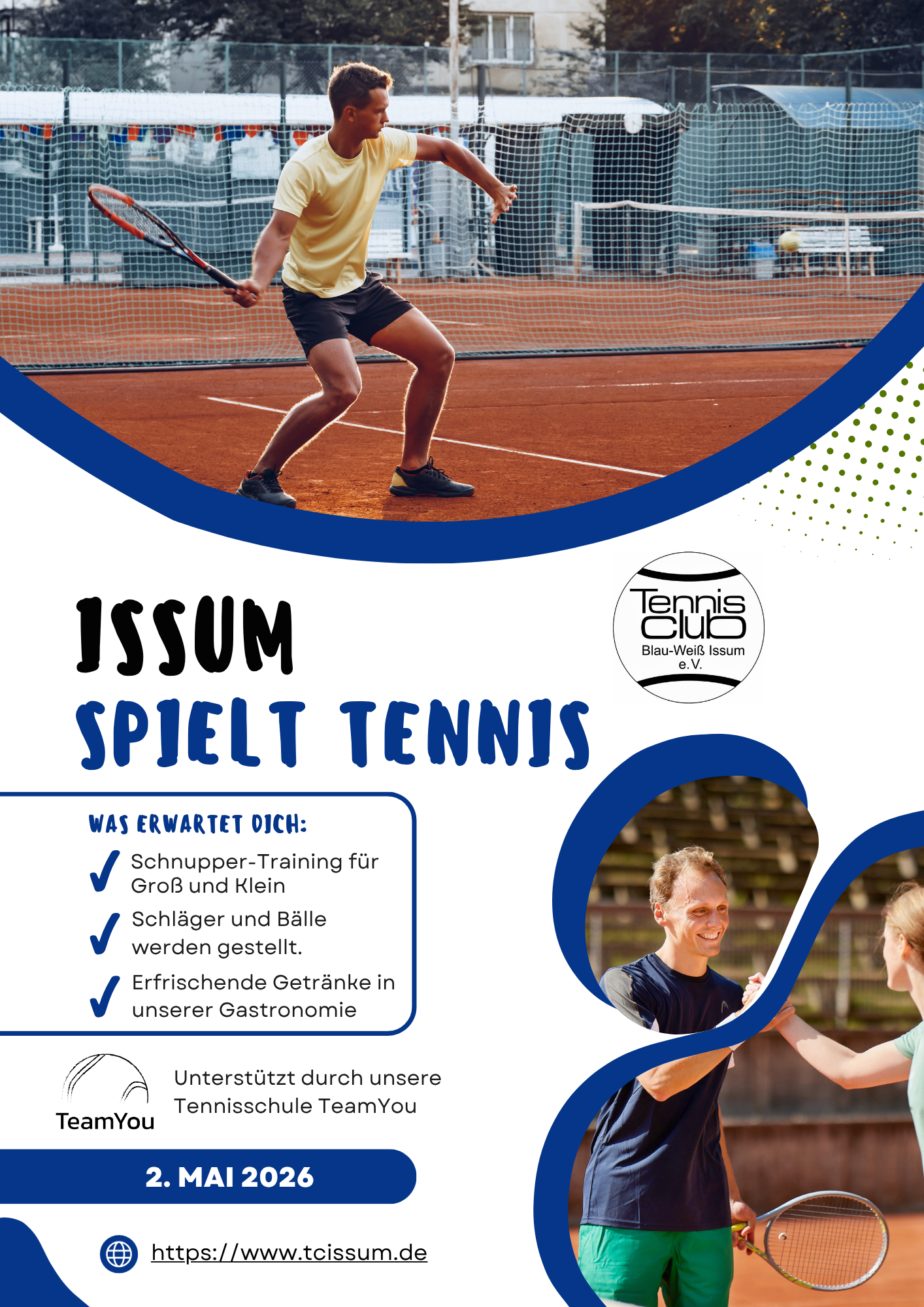 Schnuppertraining für den TC Blau-Weiß Issum 1 Schnuppertraining für den TC Blau-Weiß Issum